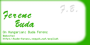 ferenc buda business card